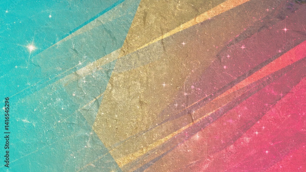Poster abstract design with vibrant colors and textured lines