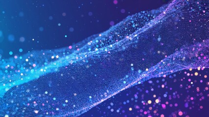 Abstract digital art of flowing particles