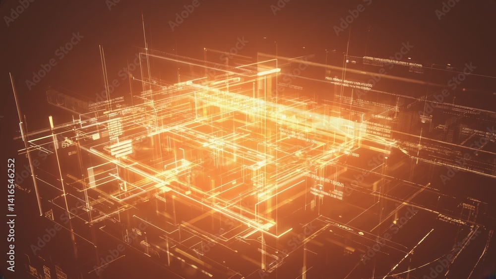 Poster abstract digital network structure
