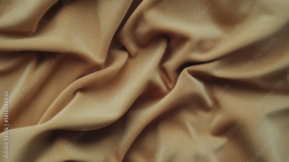 Poster soft golden velvet fabric texture with gentle folds and shadows. plush and elegant surface with blan