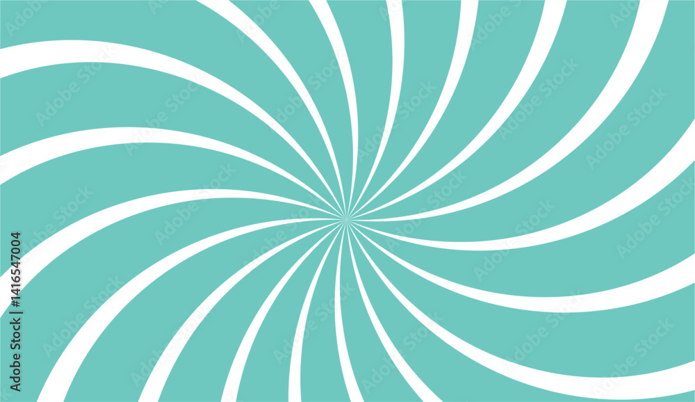 Poster abstract blue backdrop with a swirling vector pattern of light rays in a retro sunburst design