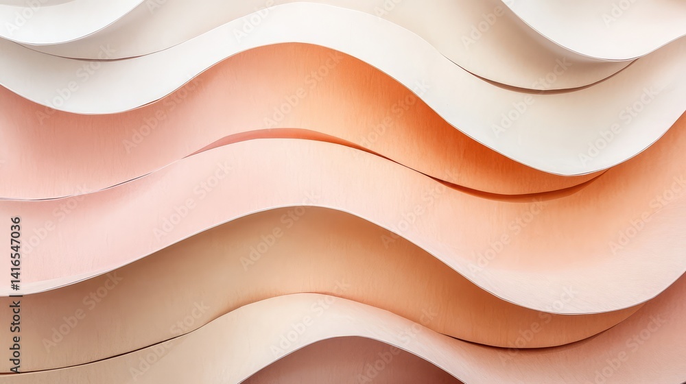 Poster soft pastel-colored paper arranged in a creative fold pattern on a clean surface, offering a minimal