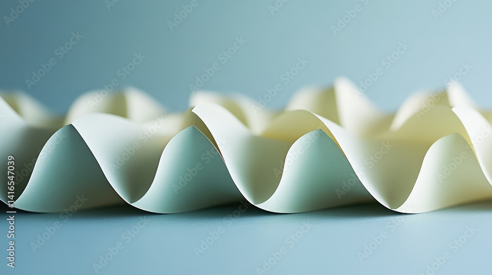 Poster soft pastel-colored paper arranged in a creative fold pattern on a clean surface, offering a minimal