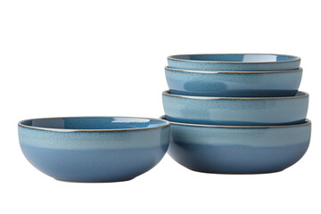 Set of ceramic plates and bowls, isolated on white, dining ware style, modern tableware layout, side copy space