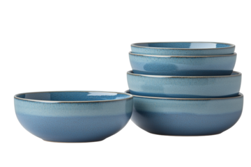 Set of ceramic plates and bowls, isolated on white, dining ware style, modern tableware layout, side copy space