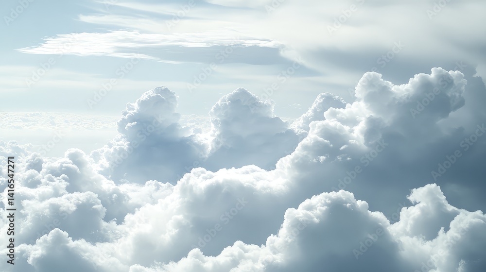 Poster soft watercolor clouds blending into the sky, symbolizing limitless imagination and creative thought