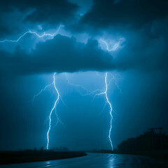 A dramatic high contrast scene depicting a intense