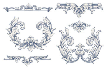 Vintage Baroque Victorian frame border flower pattern vector floral engraved scroll ornament leaf retro decorative design. filigree calligraphic heraldic shield swirl