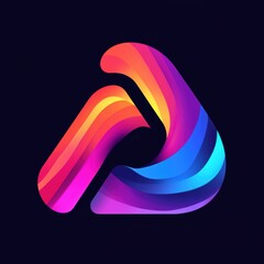 Abstract logo design in vibrant gradients with geometric triangle formation in modern artistic style for graphic design projects