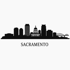 Fototapeta premium Sacramento Skyline Silhouette.