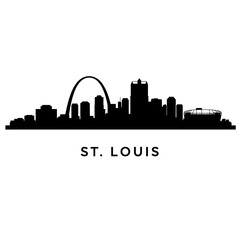 Naklejka premium St Louis Skyline Silhouette with Missouri, and USA.