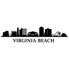 Fototapeta premium Virginia Beach Skyline Silhouette Vector.