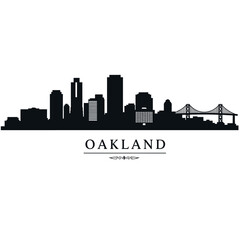 Fototapeta premium Oakland Skyline Silhouette Vector with Cityscape.