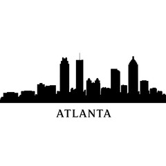 Fototapeta premium Atlanta Skyline Silhouette Vector.