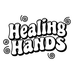 Obraz premium Bold, stylized graphic of Healing Hands suitable for wellness, health, or spiritual stock imagery; Ideal for print, social media, or website use in marketing and educational contexts.