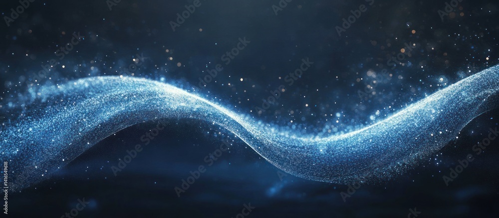 Poster an alluring cosmic wave formation crafted from shimmering particles gently dances against a backdrop