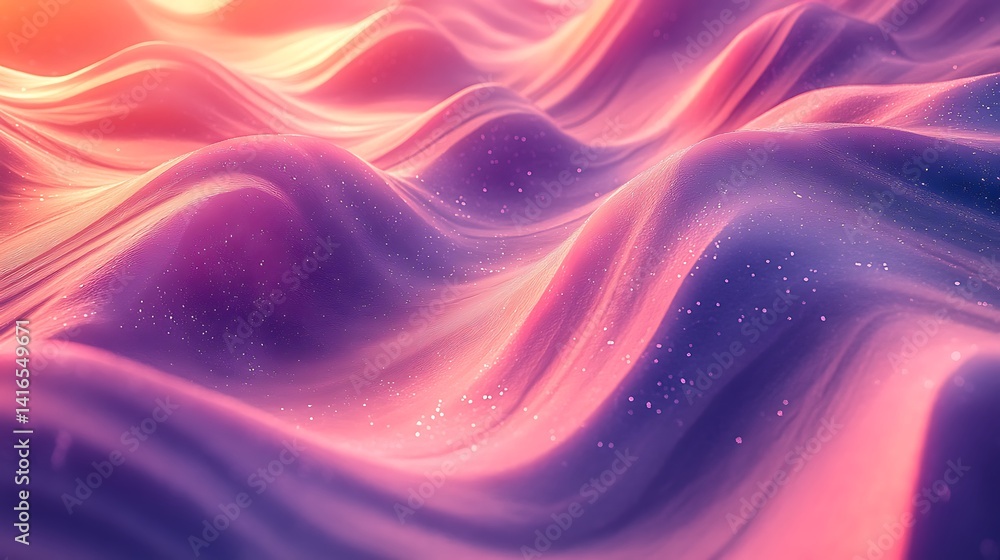 Poster vivid flowing textile: captivating rendering of a soft, flowing textile, showcasing dynamic waves of