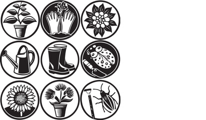 Gardening Tools and Plants – Hand-Drawn Sketch Style Vector Set 5

