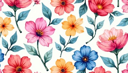 Delicate watercolor floral motif; endlessly repeating, soft hues , soft, delicate