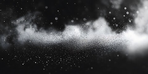 Fototapeta premium Whisper of Dust and Light: Abstract image that evokes a sense of mystery with a soft arrangement of delicate particles dancing in a hazy cloudscape.