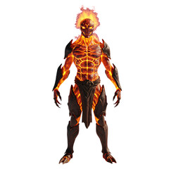 Fototapeta premium Fiery, Mythical Figure with Lava-Like Skin