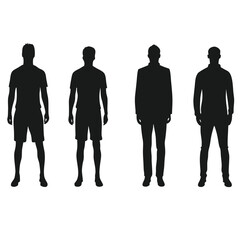 Men Silhouettes Vector Collection - Various Poses and Outfits.