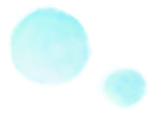 半透明：淡い水色の水彩テクスチャの円・水玉・丸