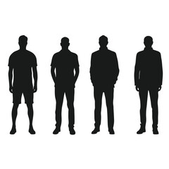 Men Silhouettes Vector Collection - Various Poses and Outfits.