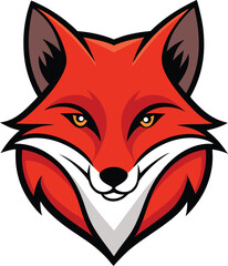 Obraz premium Smiling Fox Head Vector Logo – Modern Red Animal Face Icon Design