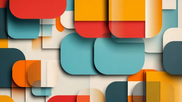 Abstract Colorful Rounded Rectangle Background 4K