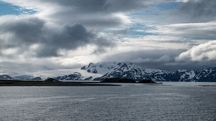 Snow covered mountain of salisbury plains South Georgia