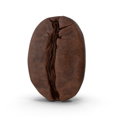  3D Coffee Beans on White Background