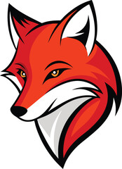 Obraz premium Side-Facing Red Fox Logo Vector – Elegant Wild Animal Illustration