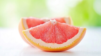 Freshly cut grapefruit slices