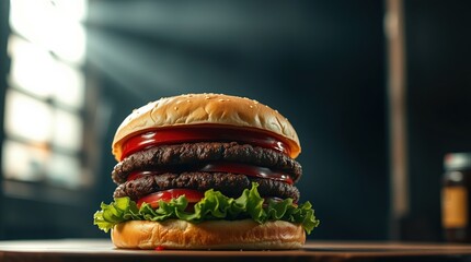 tasty burger sandwich