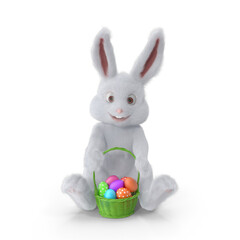 3D Easter Eggs with Bunny Decoration