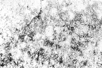 Black grunge texture with cracks and dirt on transparent background, for overlays and vintage effects