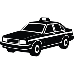 isolated police car on white background