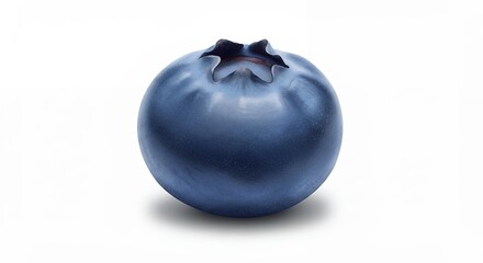 Single fresh blueberry isolated on white background