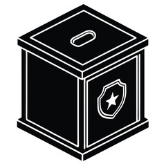 isolated police evidence box on white background