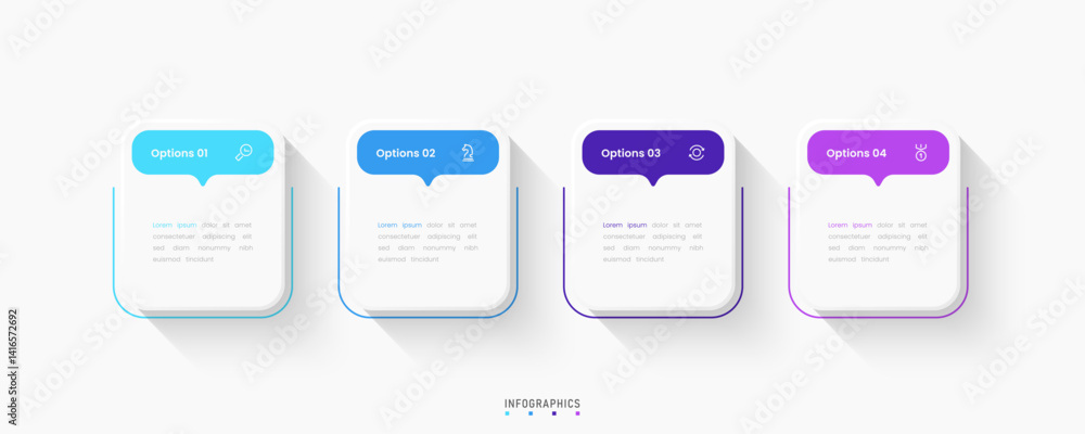 Wall mural vector infographic label design template with icons and 4 options or steps. can be used for process 