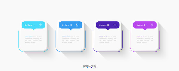 Vector Infographic label design template with icons and 4 options or steps. Can be used for process diagram, presentations, workflow layout, banner, flow chart, info graph.