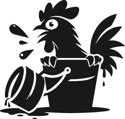 Vector peeking hen silhouette