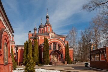 Naklejka premium Church of the Holy Trinity in the Skhodnya district of the city of Khimki, Moscow region of Russia
