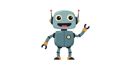 Cute cartoon robot character graphic design