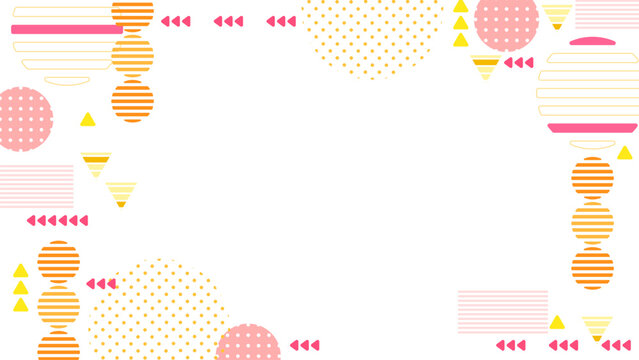 カラフルな図形と記号風のパターン背景