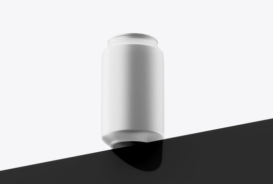 Blank black aluminum can mockup, isolated on a white background. Ready for your design.