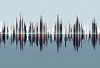 Fototapeta premium Abstract Soundwave: A Serene Graphic of Rhythmic Peaks and Valleys