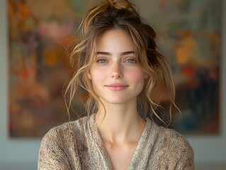 A thoughtful woman in a warm serene setting contemplates her personal journey