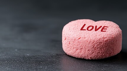 Obraz premium Heart shaped pink candy love confectionery romantic valentine sweet treat